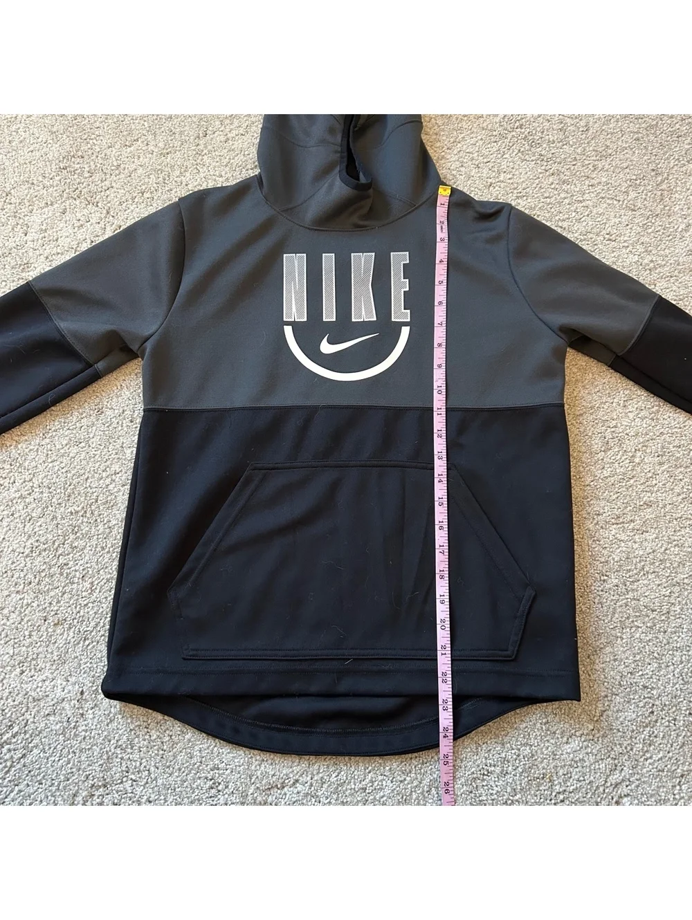 Nike Dri-FIT Black and Gray Pullover Hoodie Youth size XL